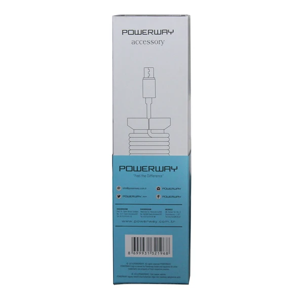 Powerway Micro USB Hızlı Şarj Kablosu Örgülü 1.1M - CX09 Mavi ürün görseli 1