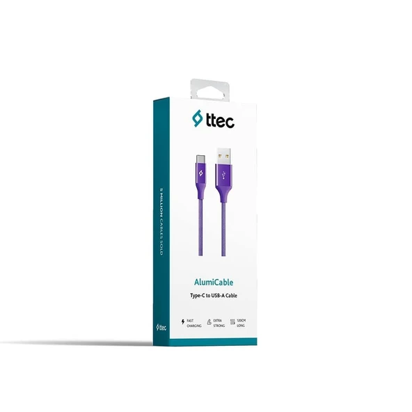 Ttec AlumiCable Type-C Kablo Mor 1.2M - 2DK18MR - Resim 5