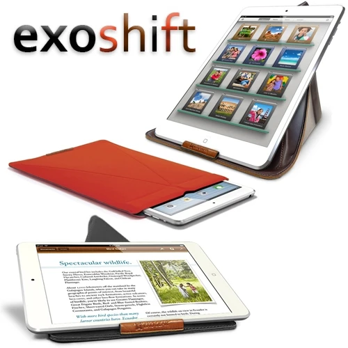 Apple iPad Mini Exogear Marka Exoshift Stand Kılıf - Kahverengi ürün görseli 1