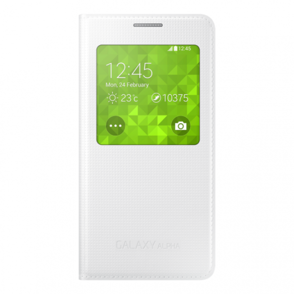 Samsung G850 Galaxy Alpha Orjinal S View Cover Kılıf Beyaz - EF-CG850BWEGWW ürün görseli 1