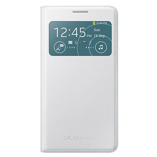 Samsung G7100 Galaxy Grand 2 Orjinal S View Cover Kılıf -Beyaz EF-CG710BWEGWW ürün görseli 1