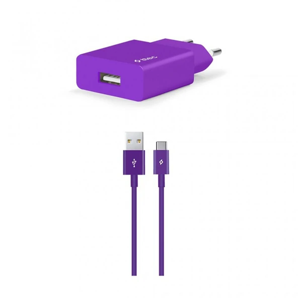 Ttec Smartcharger Seyahat Şarj Aleti 2.1A + Type-C Kablo Mor - 2SCS20CMR ürün görseli 1