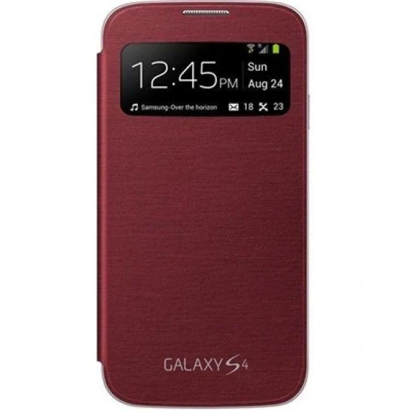 Samsung i9500 Galaxy S4 Orjinal S View Cover Kılıf - Kırmızı EF-CI950BREGWW ürün görseli 1