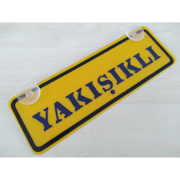 SARI DEKOR PLAKA - YAKIŞIKLI (22x7,5cm) vantuzlu Pleksi (Dekor Levha) SARI PLAKA ürün görseli 1