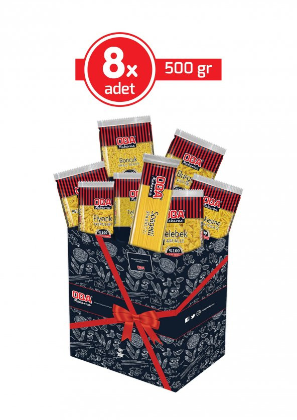 Oba Makarna Karışık Paketi 500 Gr x 8 Adet ürün görseli 1