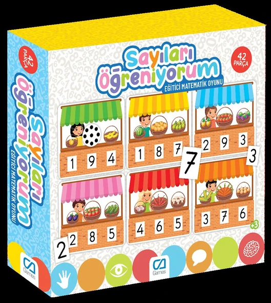 Ca Games Eğitici ve Öğretici Oyunlar Sayıları Öğreniyorum 42 Parça Matematik Oyunu ürün görseli 1