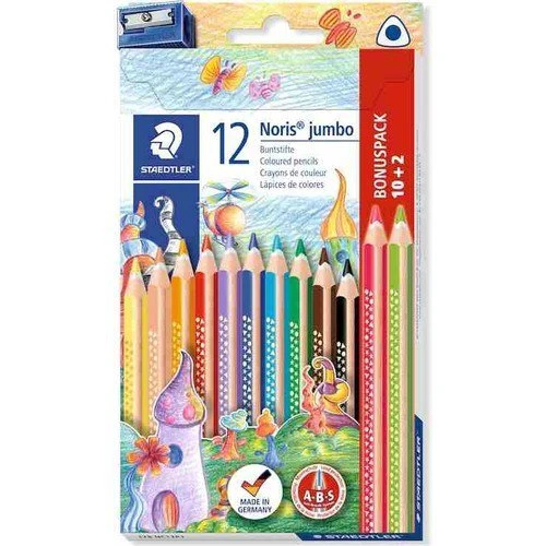 Staedtler Noris Jumbo Üçgen Kuru Boya 12 Renk ürün görseli 1