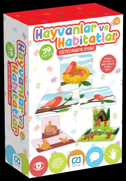 Ca Games Eğitici ve Öğretici Hayvanlar ve Habitatlar 39 Parça Mantık Oyunu ürün görseli 1