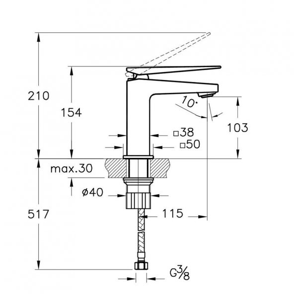 Artema Brava Krom Lavabo Bataryası A42608 - Resim 2
