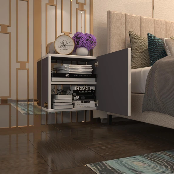 Kenzlife komodin susanin gri 39*39*20 banyo ecza mutfak dolabı(m)kapaklı arkalıksız ürün görseli 1