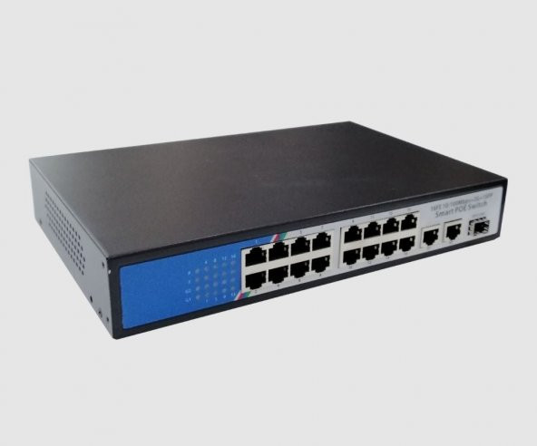 S16M2 16 Port Poe + 2 Port Uplink + 1 Port SFP Poe Switch ürün görseli 1