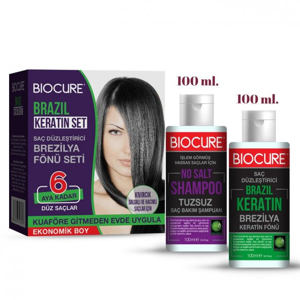 Biocure Saç Düzleştirici Brezilya Fönü Seti 100ml + 100ml ürün görseli 1