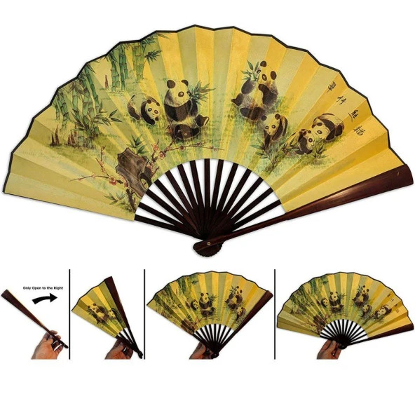 Çin Bambu Keten Kumaş Yelpaze Çanta Boy - Resim 5