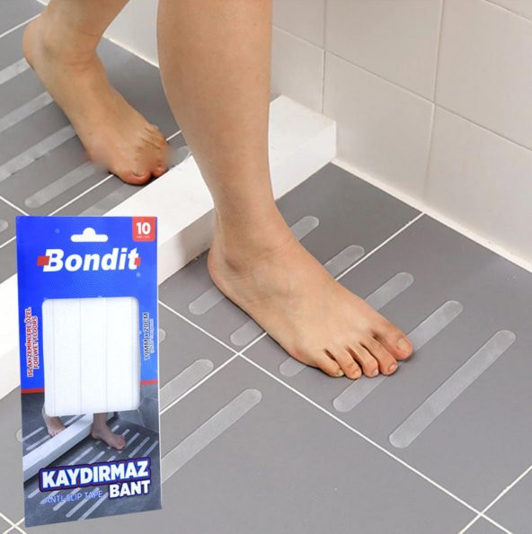 Bondit Banyo Mutfak Kaygan Zemin Bandı Kaydırmazlık Bant 2x20cm ürün görseli 1