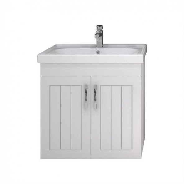 Turkuaz Frame Etajerli Lavabo 60*45 cm ve Lotus 60 Banyo Dolabı ürün görseli 1