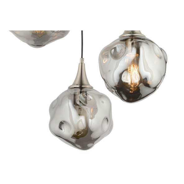 Lampaluce Globo-4 Modern Sarkıt Avize 3lü 70cm Krom - Resim 2