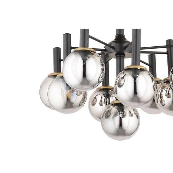 Lampaluce Sfera Modern Tasarım 9lu Avize Siyah - Resim 2