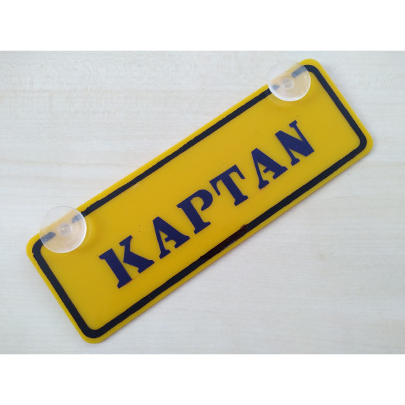 DEKOR SARI PLAKA - KAPTAN (22x7.5cm) vantuzlu Pleksi (Dekor Levha) DEKOR PLAKA ürün görseli 1
