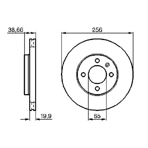 Bosch 0986478308 Ön Fren Aynası Polo(88-97)Caddy(95-04)Golfııı-Iv-Cordoba(94-02)Ibıza93-02-Inca (256X20x4dlxhavalı) ürün görseli 1