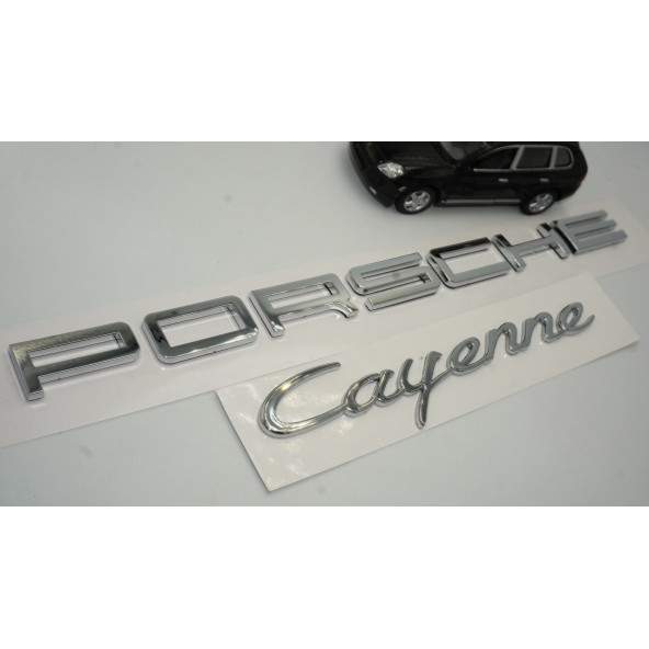 Porsche Cayenne Bagaj 3M 3D ABS Yazı Logo Amblem Seti ürün görseli 1