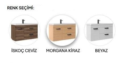 Orka Nova 60 cm Morgana Kiraz Banyo Dolabı Alt Modül, Lavabo - Resim 4