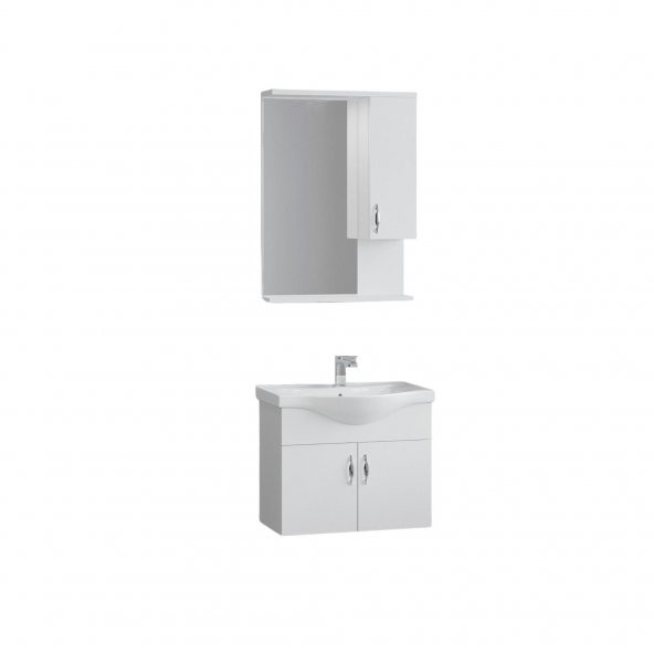 Denko Akyazı 55 cm MDF Beyaz Banyo Dolabı Takımı ürün görseli 1