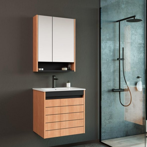 Orka Ricato 60 cm Morgana Kiraz Banyo Dolabı Takımı ürün görseli 1