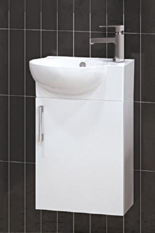 Turkuaz Cerastyle Küçük Mini Köşe Lavabo 28 45 ve Banyo Dolabı ürün görseli 1