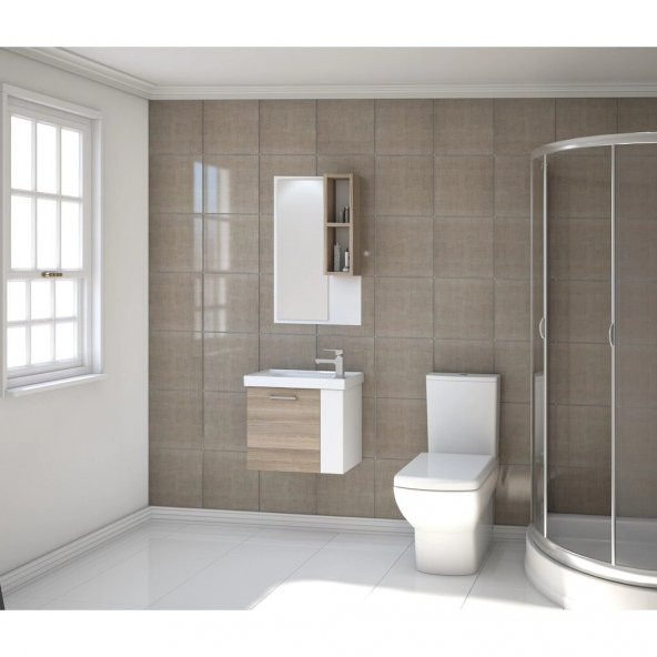 Denko Step 50 cm MDF Alize Banyo Dolabı Takımı ürün görseli 1