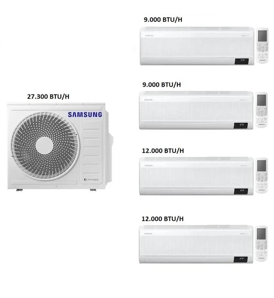 Samsung Windfree Duvar Tipi Multi Klima 9+9+12+12 Btu/H + 8 Kw Dış ürün görseli 1