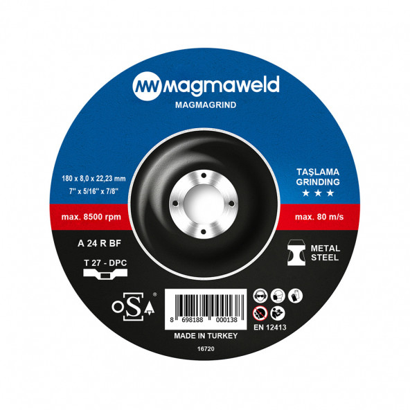 Magmaweld Magmagrind Taşlama Taşı -180x8.0x22mm-813M218087-A (10 Adet) ürün görseli 1