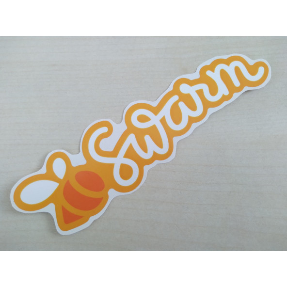 SWARM sticker 14cmx3,5cm - SWARM yazısı - SWARM ETİKETİ ürün görseli 1