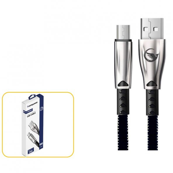 Sprange 3.1A M-Viola 1Mt Metal Başlıklı Micro Usb Kablo ürün görseli 1