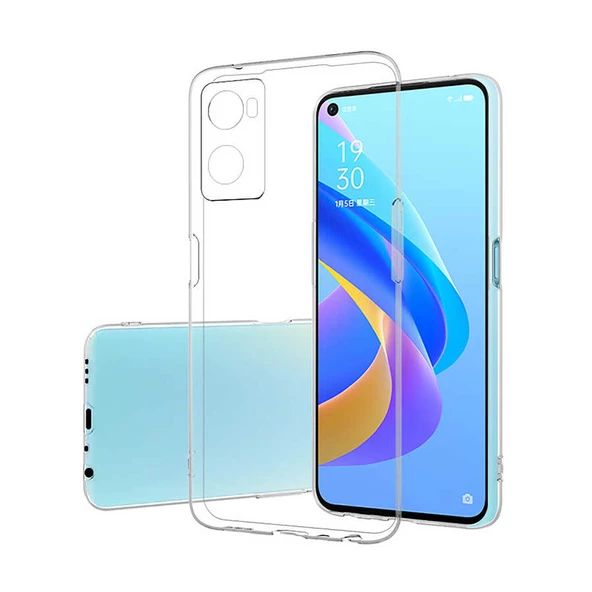 Oppo A76 Kılıf Zore Şeffaf İnce ve Esnek Süper Silikon Kılıf ürün görseli 1