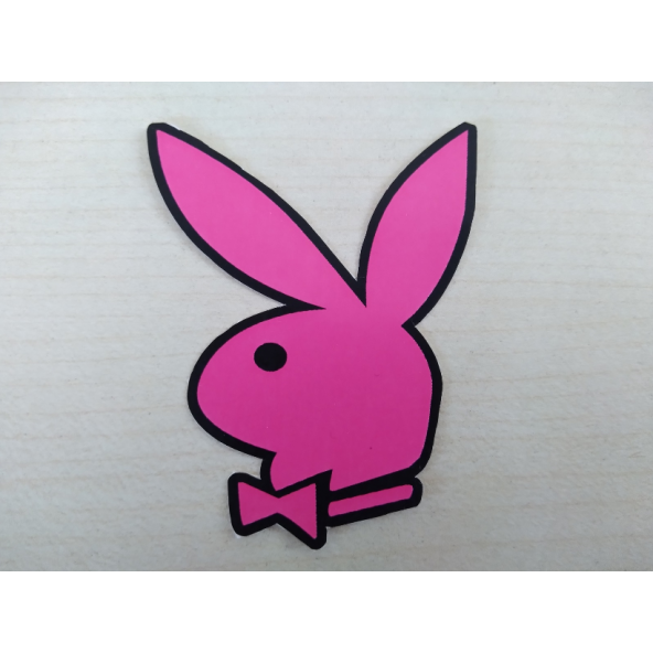 PLAYBOY sticker (PEMBE) 6cmx4,5cm PLAYBOY logosu - PLAYBOY arması - PLAYBOY ETİKETİ ürün görseli 1