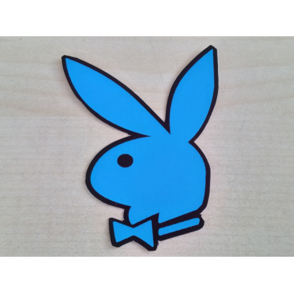 PLAYBOY sticker (MAVİ) 6cmx45cm PLAYBOY logosu - PLAYBOY arması - PLAYBOY ETİKETİ ürün görseli 1
