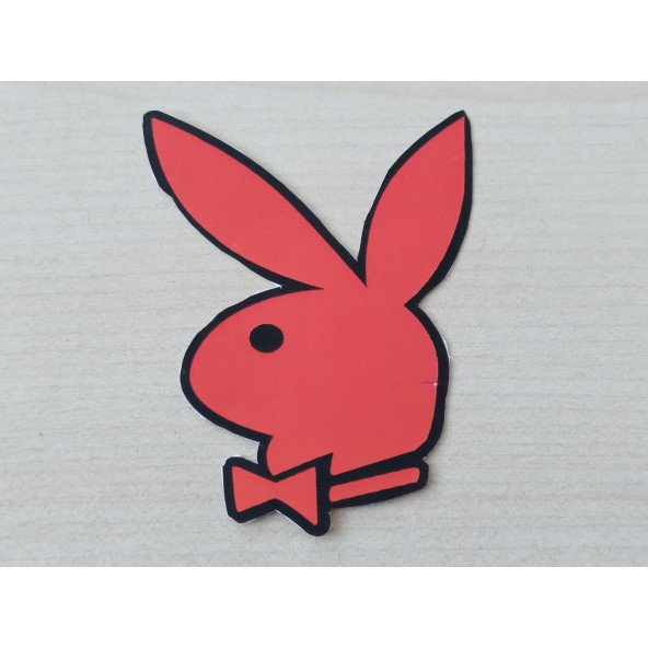 PLAYBOY sticker (TURUNCU) 6cmx4,5cm PLAYBOY logosu - PLAYBOY arması - PLAYBOY ETİKETİ ürün görseli 1