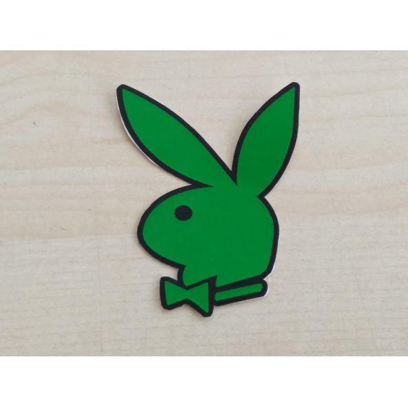 PLAYBOY sticker (YEŞİL) 6cmx45cm PLAYBOY logosu - PLAYBOY arması - PLAYBOY ETİKETİ ürün görseli 1