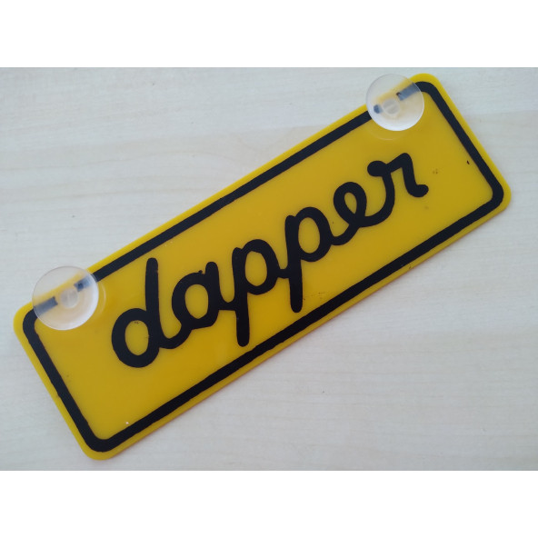 DEKOR SARI PLAKA - DAPPER (Zarif) (22x7,5cm) vantuzlu Pleksi (Dekor Levha) DEKOR PLAKA ürün görseli 1