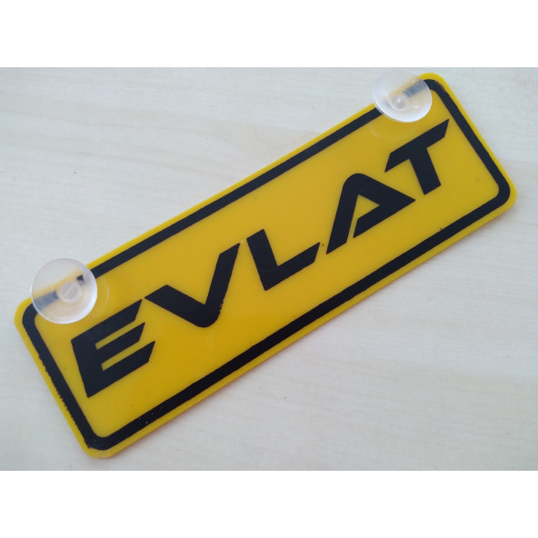 DEKOR SARI PLAKA - EVLAT (22x7,5cm) vantuzlu Pleksi (Dekor Levha) DEKOR PLAKA ürün görseli 1