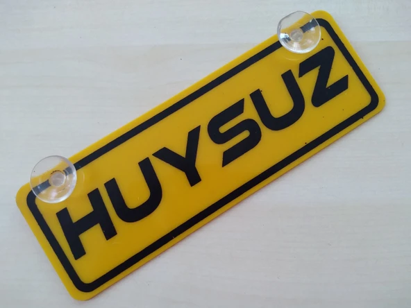 DEKOR SARI PLAKA - HUYSUZ (22x7,5cm) vantuzlu Pleksi (Dekor Levha) DEKOR PLAKA ürün görseli 1