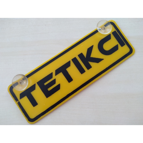 DEKOR SARI PLAKA - TETİKÇİ (22x7,5cm) vantuzlu Pleksi (Dekor Levha) DEKOR PLAKA ürün görseli 1