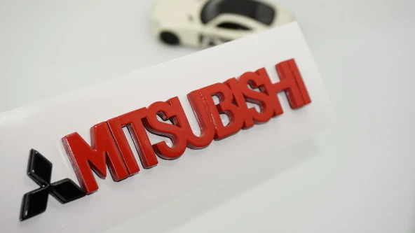 DK Tuning Mitsubishi Bagaj Siyah Kırmızı Logo Arma ürün görseli 1