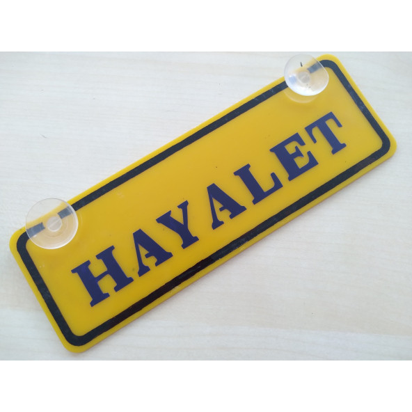 DEKOR SARI PLAKA - HAYALET (22x7,5cm) vantuzlu Pleksi (Dekor Levha) DEKOR PLAKA ürün görseli 1