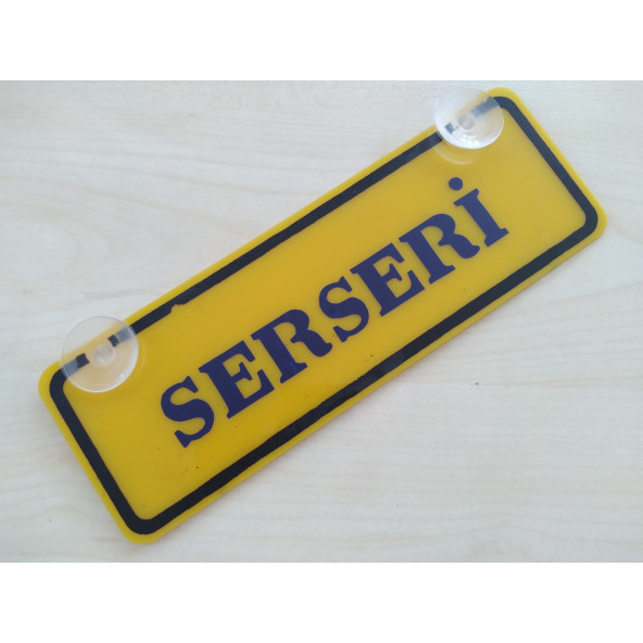 DEKOR SARI PLAKA - SERSERİ (22x7.5cm) vantuzlu Pleksi (Dekor Levha) DEKOR PLAKA ürün görseli 1
