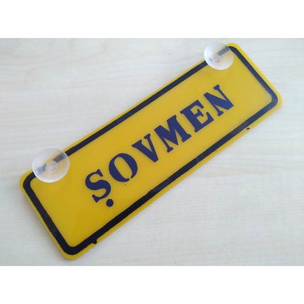 DEKOR SARI PLAKA - ŞOVMEN (22x7,5cm) vantuzlu Pleksi (Dekor Levha) DEKOR PLAKA ürün görseli 1