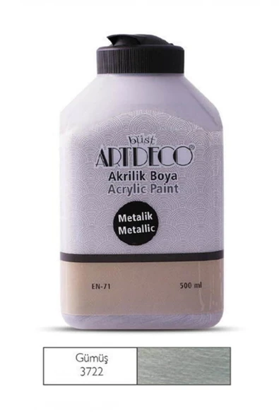 Artdeco Metalik Akrilik Boya 500ml Gümüş 3722 ürün görseli 1