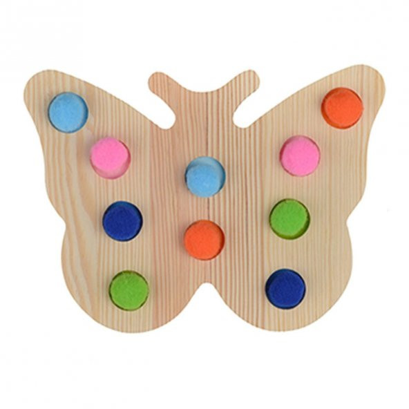 Happy Junior Montessori Eğitici Oyuncak Keçe Ponponlu Kelebek ürün görseli 1