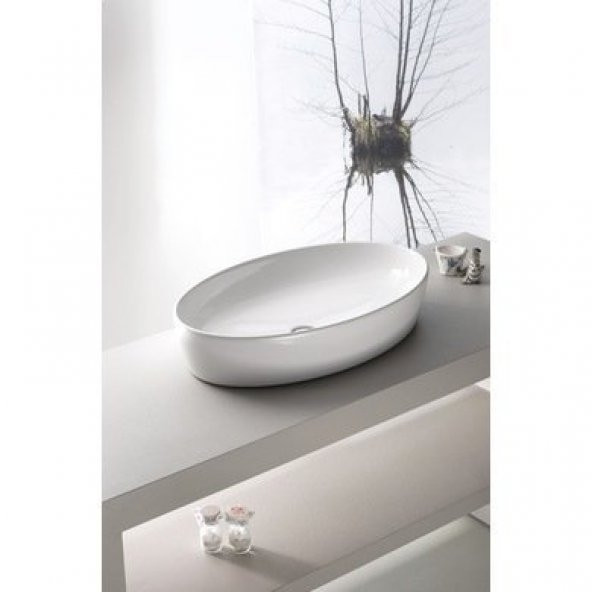 Turkuaz Cerastyle One Lavabo 67*42 cm Çanak Tezgah Üstü (Deliksiz) ürün görseli 1