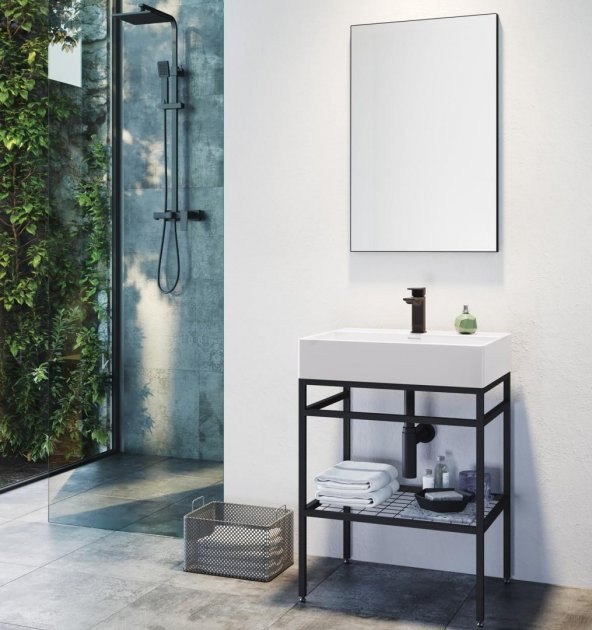 Orka Capetown 60 cm Beyaz Banyo Dolabı Takımı ürün görseli 1
